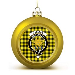 ScotsTee Shop Scottish MacLeod of Lewis Modern Crest Tartan Christmas Ball Ornament