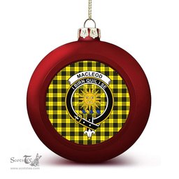 ScotsTee Shop Scottish MacLeod of Lewis Modern Crest Tartan Christmas Ball Ornament