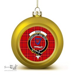 ScotsTee Shop Scottish Rose of Kilravock Modern Crest Tartan Christmas Ball Ornament
