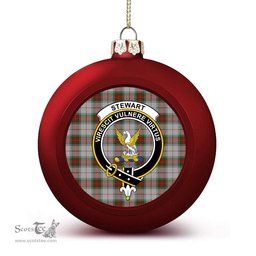 ScotsTee Shop Scottish Stewart Royal VS Crest Tartan Christmas Ball Ornament
