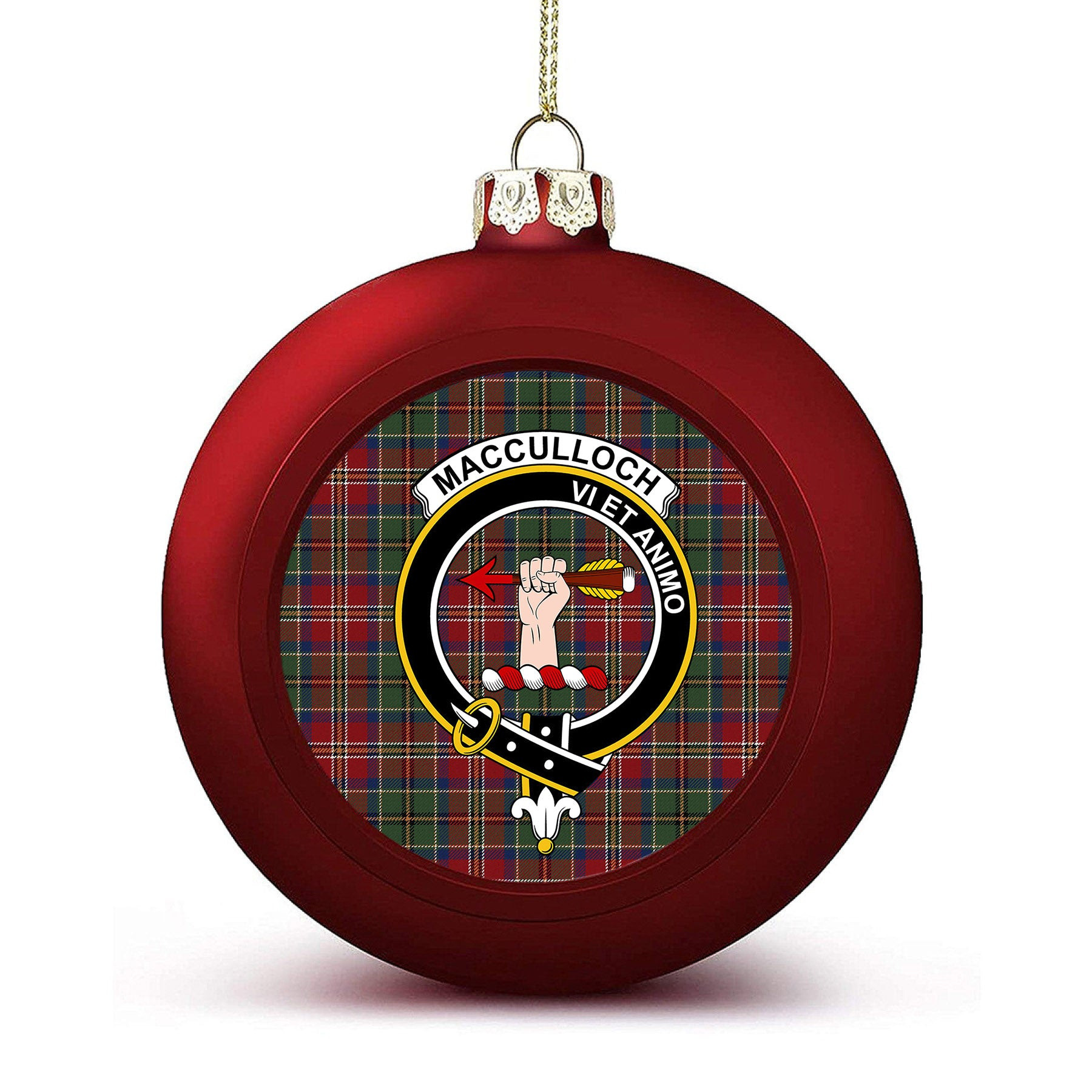 ScotsTee Shop Scottish MacCulloch Ancient Crest Tartan Christmas Ball Ornament
