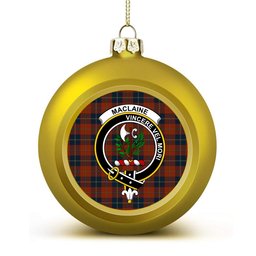 ScotsTee Shop Scottish Maclaine of Lochbuie Auld Sett Crest Tartan Christmas Ball Ornament