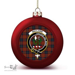 ScotsTee Shop Scottish Maclaine of Lochbuie Auld Sett Crest Tartan Christmas Ball Ornament