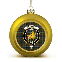 ScotsTee Shop Scottish McTavish Hunting Crest Tartan Christmas Ball Ornament