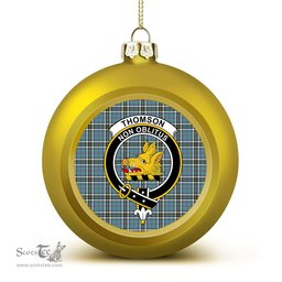 ScotsTee Shop Scottish Thomson Dress TS1383 Crest Tartan Christmas Ball Ornament