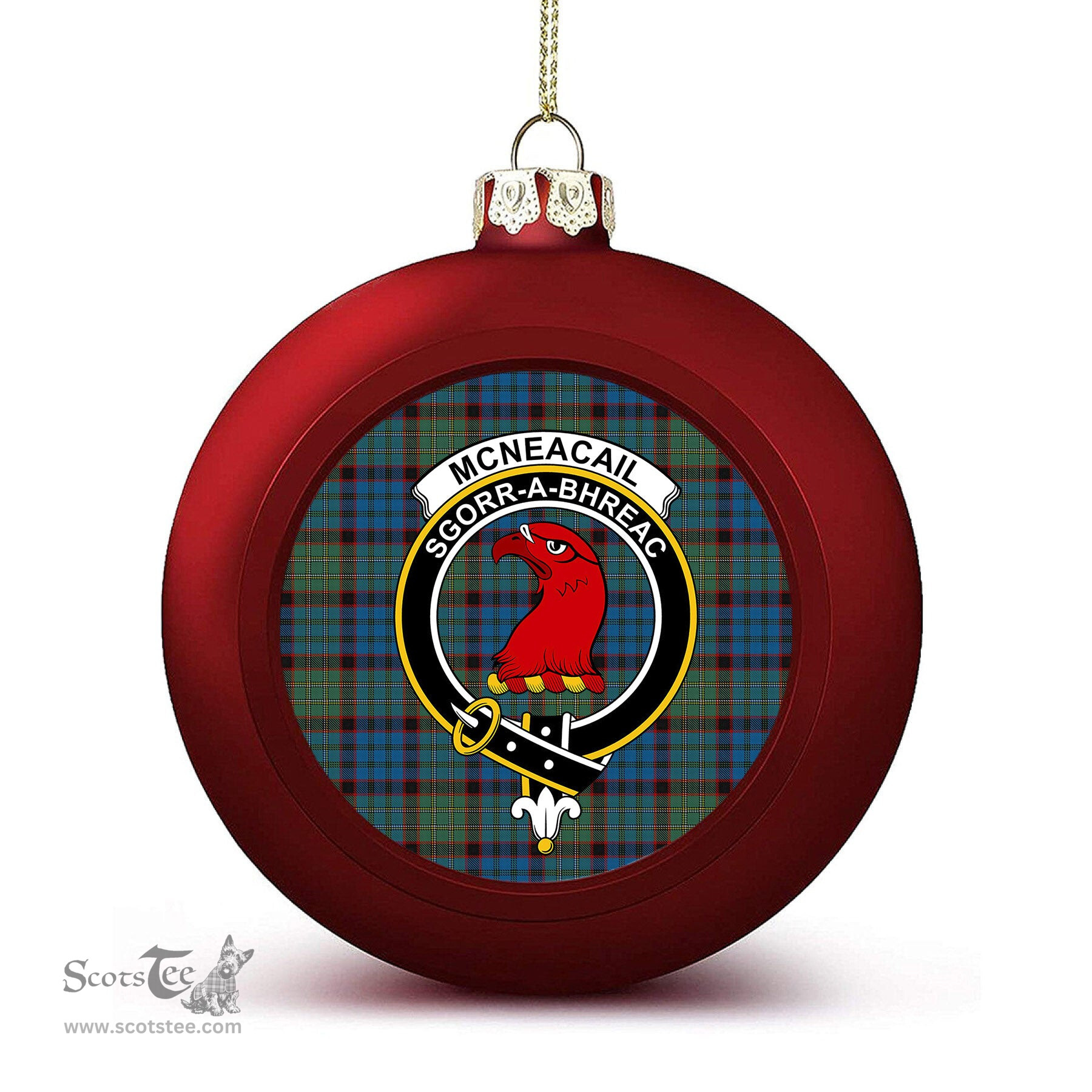 ScotsTee Shop Scottish McNeacail Hunting Crest Tartan Christmas Ball Ornament
