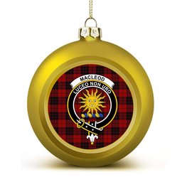 ScotsTee Shop Scottish MacLeod of Raasay Crest Tartan Christmas Ball Ornament