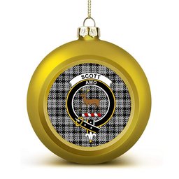 ScotsTee Shop Scottish Scott Abbreviated Crest Tartan Christmas Ball Ornament