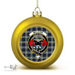 ScotsTee Shop Scottish McLeod Of Californian Crest Tartan Christmas Ball Ornament
