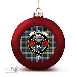 ScotsTee Shop Scottish McLeod Of Californian Crest Tartan Christmas Ball Ornament