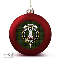 ScotsTee Shop Scottish MacLean Hunting Crest Tartan Christmas Ball Ornament