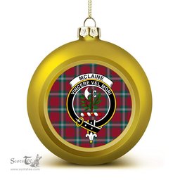 ScotsTee Shop Scottish McLaine of Loch Buie Modern Crest Tartan Christmas Ball Ornament