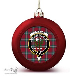 ScotsTee Shop Scottish McLaine of Loch Buie Modern Crest Tartan Christmas Ball Ornament