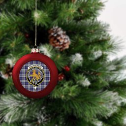 ScotsTee Shop Scottish MacPherson Dress Blue Crest Tartan Christmas Ball Ornament