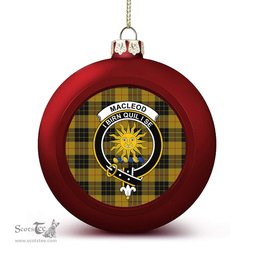 ScotsTee Shop Scottish MacLeod of Lewis Ancient Crest Tartan Christmas Ball Ornament