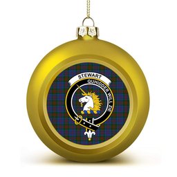 ScotsTee Shop Scottish Stewart of Appin 2 Crest Tartan Christmas Ball Ornament