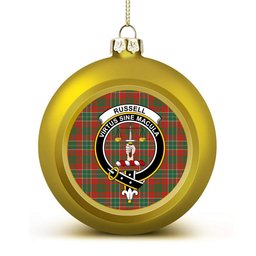 ScotsTee Shop Scottish Russell USA Ancient Crest Tartan Christmas Ball Ornament