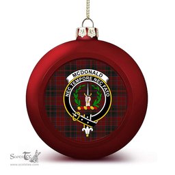 ScotsTee Shop Scottish McDonald of Glencoe Crest Tartan Christmas Ball Ornament