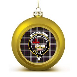 ScotsTee Shop Scottish MacDonald Dress Crest Tartan Christmas Ball Ornament