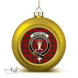 ScotsTee Shop Scottish Robertson Vestiarium Scoticum Crest Tartan Christmas Ball Ornament