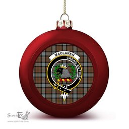 ScotsTee Shop Scottish MacLaren Weathered Crest Tartan Christmas Ball Ornament
