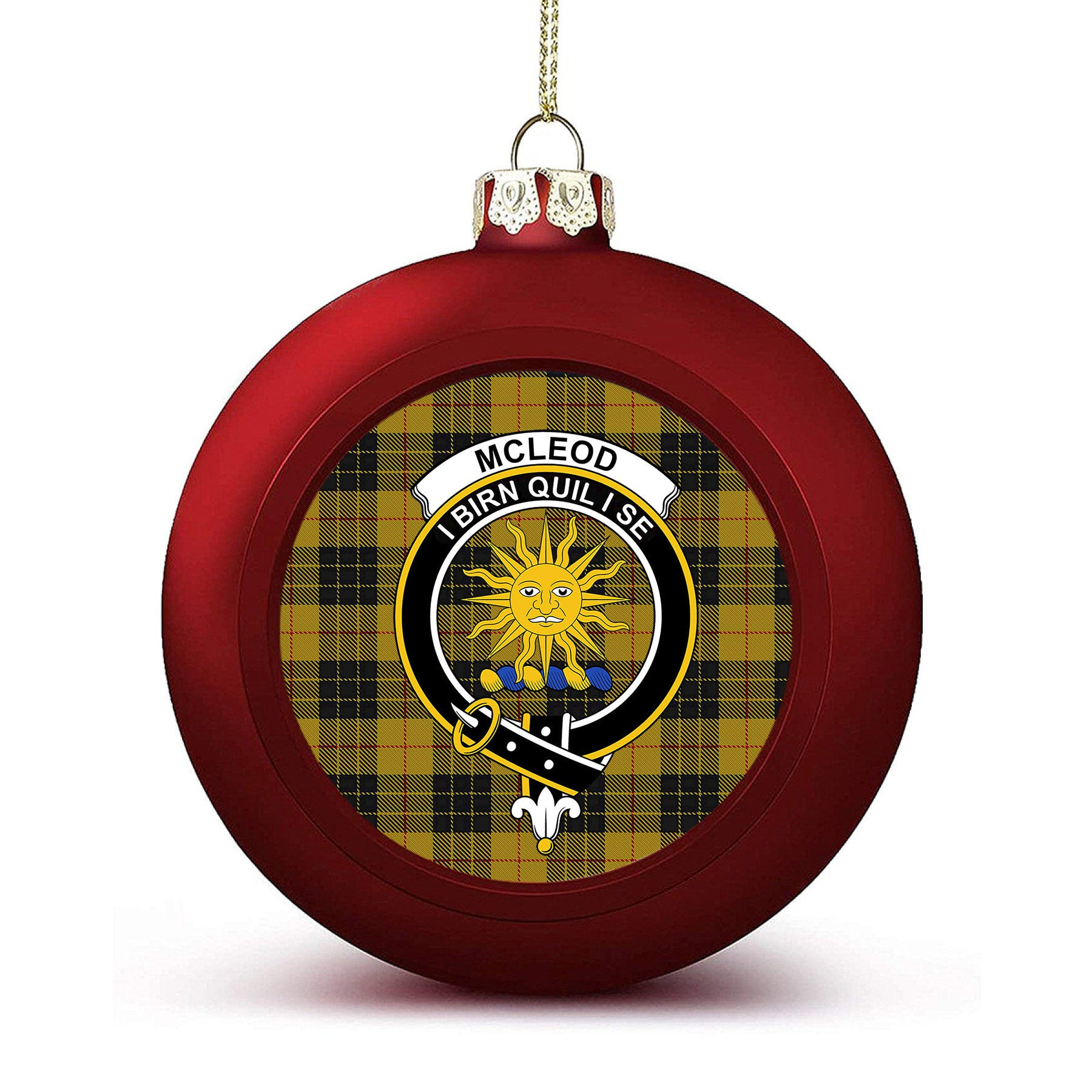 ScotsTee Shop Scottish McLeod of Lewis Ancient Crest Tartan Christmas Ball Ornament