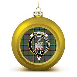 ScotsTee Shop Scottish McDonald of Clan Ranald Ancient Crest Tartan Christmas Ball Ornament