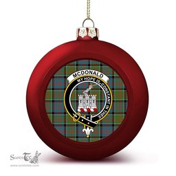 ScotsTee Shop Scottish McDonald of Clan Ranald Ancient Crest Tartan Christmas Ball Ornament