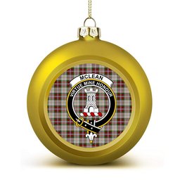ScotsTee Shop Scottish McLean Dress Crest Tartan Christmas Ball Ornament