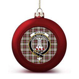 ScotsTee Shop Scottish McLean Dress Crest Tartan Christmas Ball Ornament