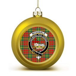 ScotsTee Shop Scottish McDonald of Kingsburgh Modern Crest Tartan Christmas Ball Ornament