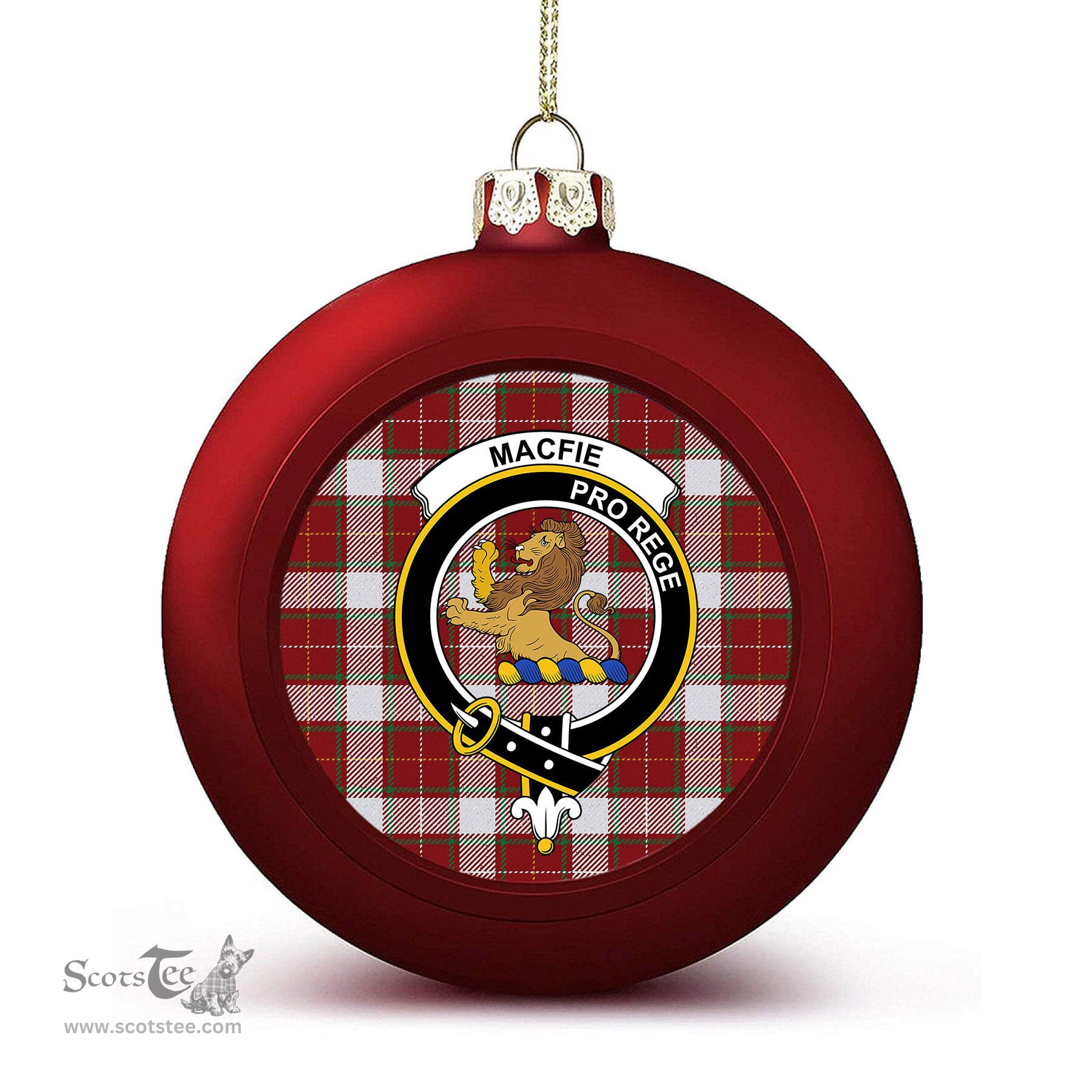 ScotsTee Shop Scottish MacFie Dress Ancient Crest Tartan Christmas Ball Ornament