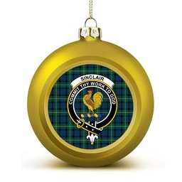 ScotsTee Shop Scottish Sinclair of Ulster Modern Crest Tartan Christmas Ball Ornament