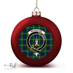 ScotsTee Shop Scottish MacIntyre Hunting Modern Crest Tartan Christmas Ball Ornament