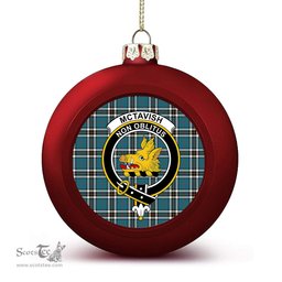 ScotsTee Shop Scottish McTavish Dress Ancient Crest Tartan Christmas Ball Ornament