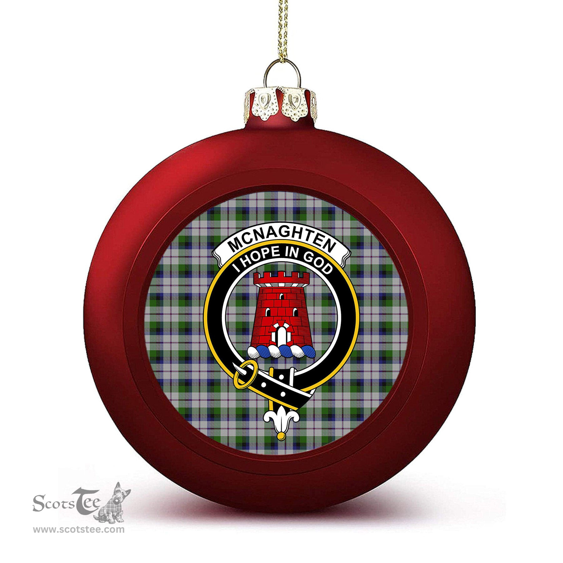 ScotsTee Shop Scottish Mcnaghten Dress Crest Tartan Christmas Ball Ornament