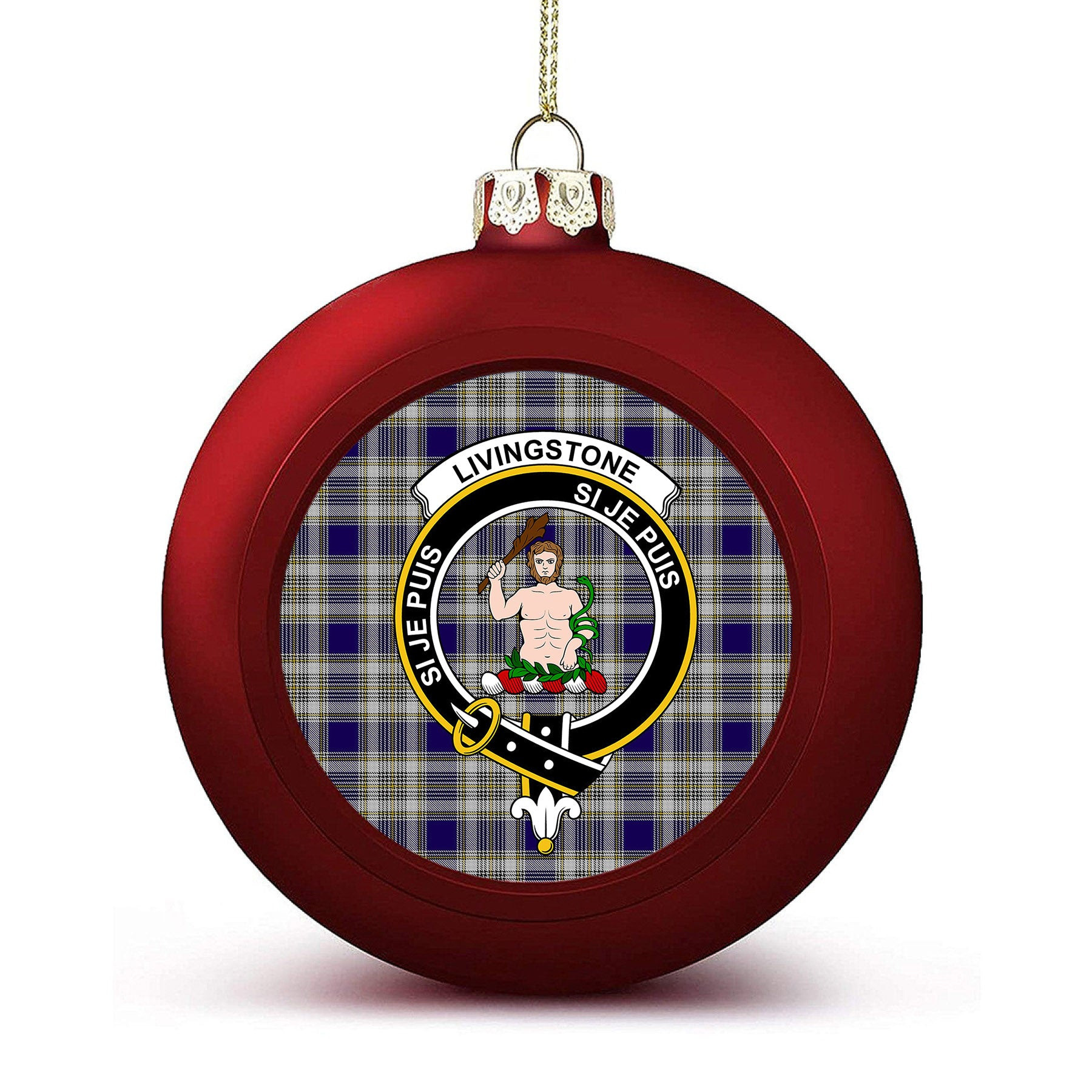 ScotsTee Shop Scottish Livingstone Dress Crest Tartan Christmas Ball Ornament