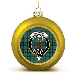 ScotsTee Shop Scottish McPhail Hunting Ancient Crest Tartan Christmas Ball Ornament