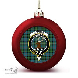 ScotsTee Shop Scottish McPhail Hunting Ancient Crest Tartan Christmas Ball Ornament