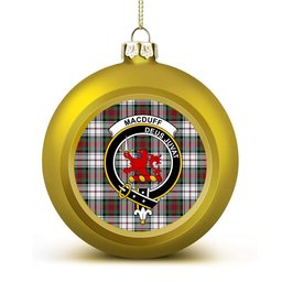 ScotsTee Shop Scottish MacDuff Dress Modern Crest Tartan Christmas Ball Ornament
