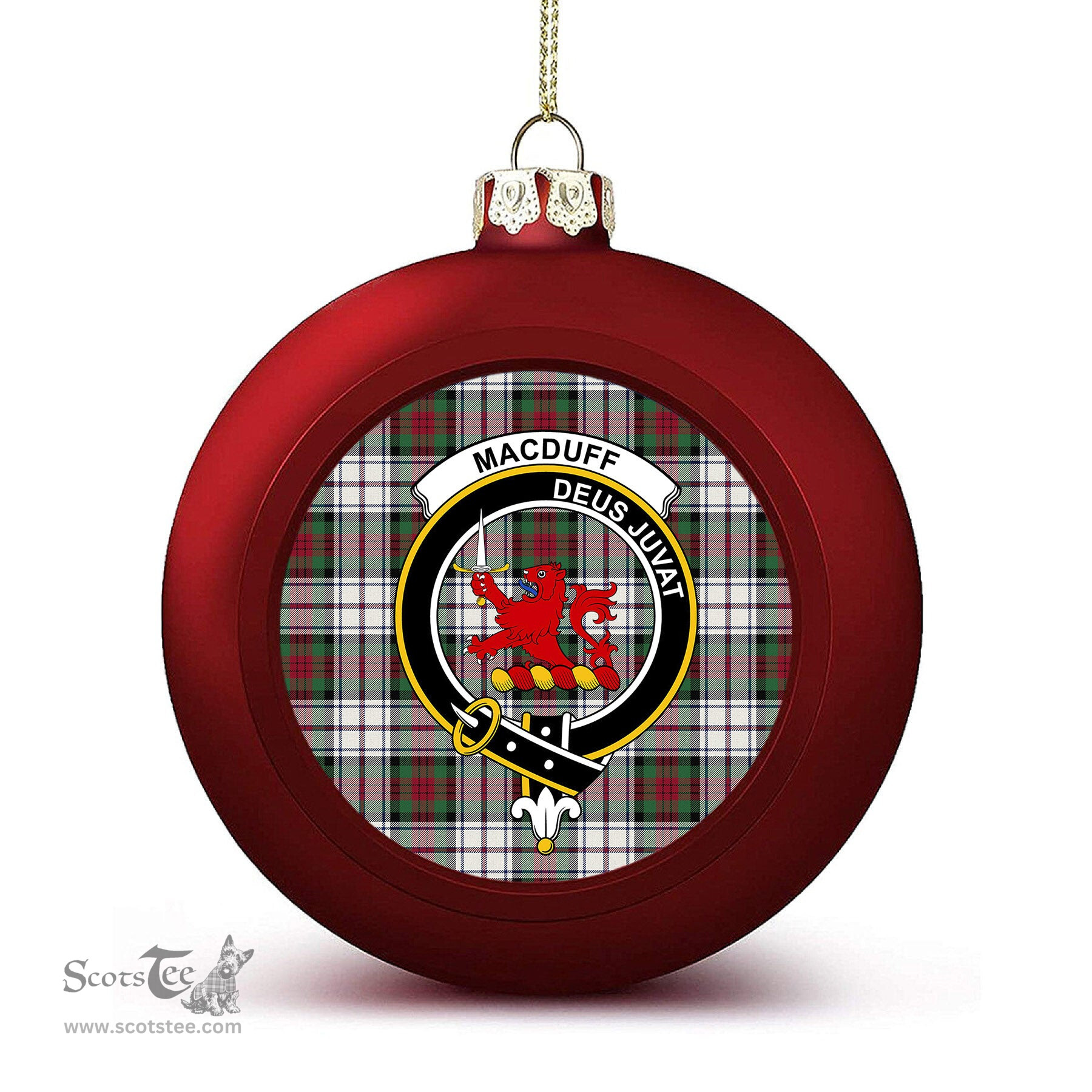 ScotsTee Shop Scottish MacDuff Dress Modern Crest Tartan Christmas Ball Ornament
