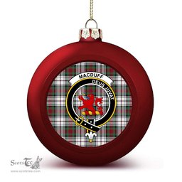 ScotsTee Shop Scottish MacDuff Dress Modern Crest Tartan Christmas Ball Ornament