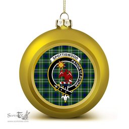 ScotsTee Shop Scottish Spottiswood Crest Tartan Christmas Ball Ornament