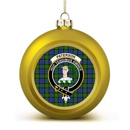 ScotsTee Shop Scottish Paterson SC Crest Tartan Christmas Ball Ornament
