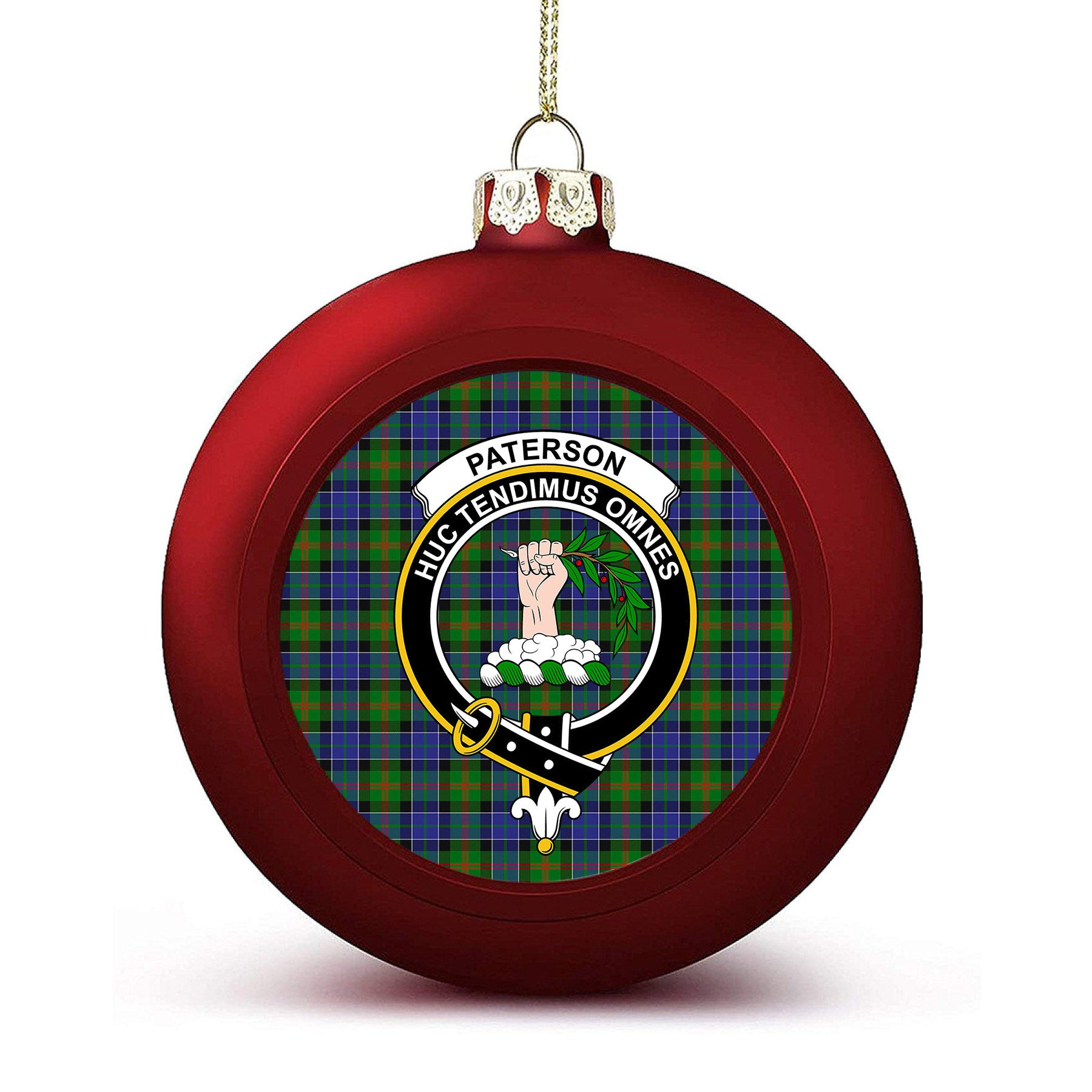 ScotsTee Shop Scottish Paterson SC Crest Tartan Christmas Ball Ornament