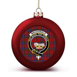 ScotsTee Shop Scottish MacDonald of Glenaladale Crest Tartan Christmas Ball Ornament