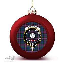 ScotsTee Shop Scottish Pitcairn Hunting Modern Crest Tartan Christmas Ball Ornament