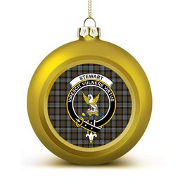 ScotsTee Shop Scottish Stewart Old Weathered Crest Tartan Christmas Ball Ornament