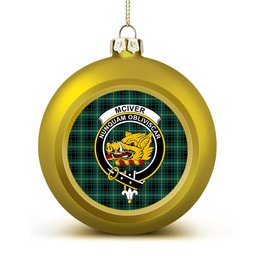 ScotsTee Shop Scottish McIver Hunting Modern Crest Tartan Christmas Ball Ornament