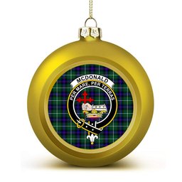 ScotsTee Shop Scottish McDonald of the Isles Hunting Modern Crest Tartan Christmas Ball Ornament